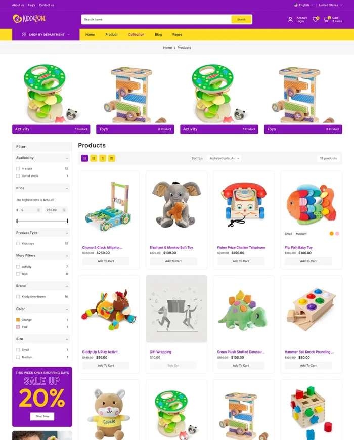 kiddyzone kids toys store shopify theme