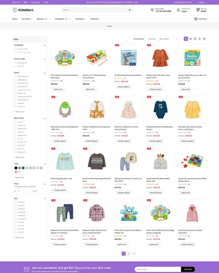 KidsMart - Kids, Fashion Store and Toys Shopify Responsive Theme