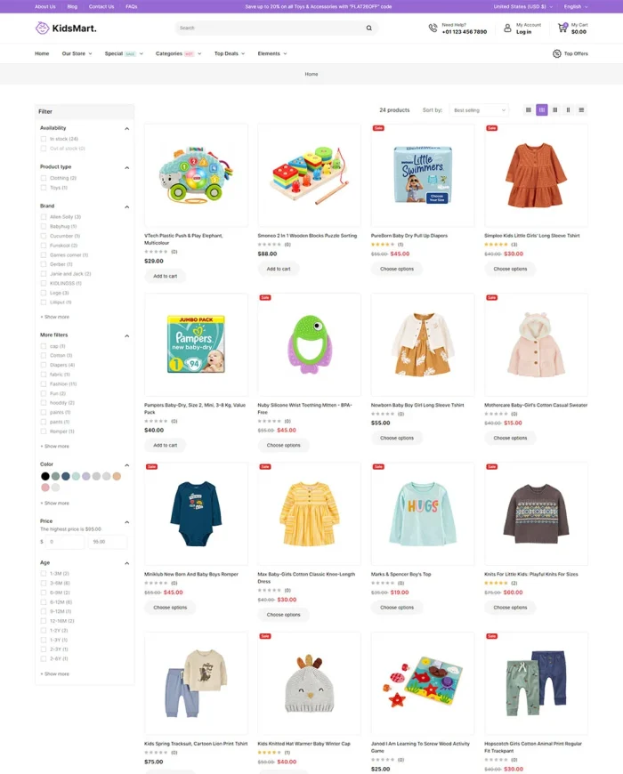 KidsMart - Kids, Fashion Store and Toys Shopify Responsive Theme