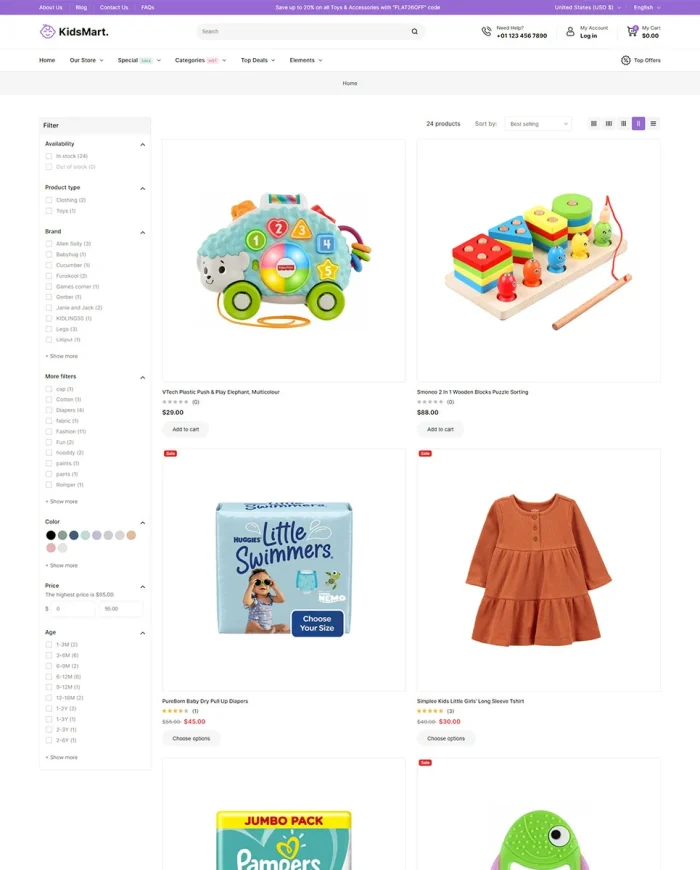 KidsMart - Kids, Fashion Store and Toys Shopify Responsive Theme