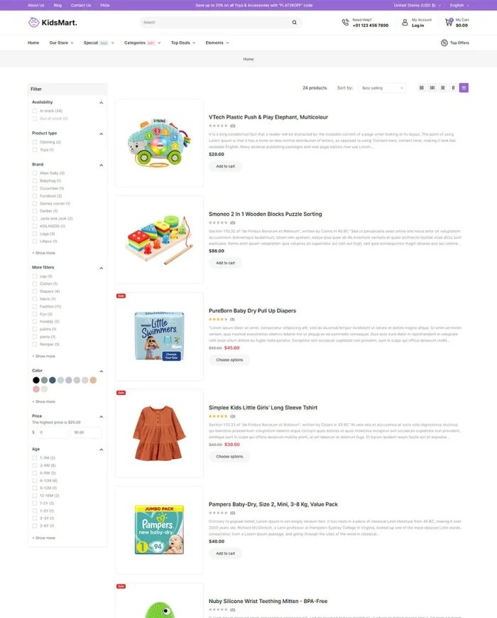 KidsMart - Kids, Fashion Store and Toys Shopify Responsive Theme