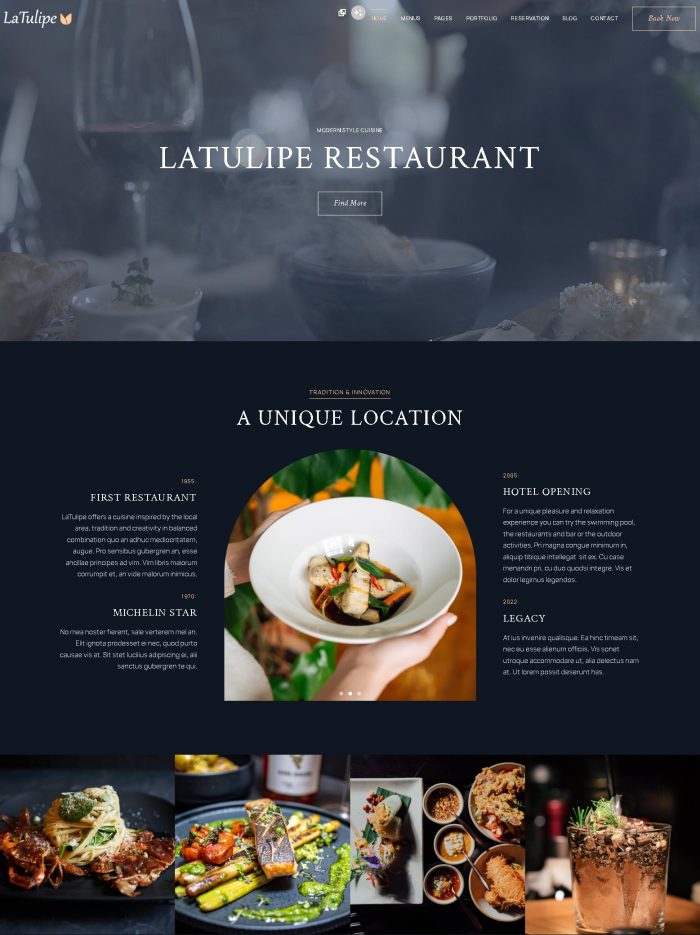 LaTulipe - Tasty Dining Restaurant WordPress Theme