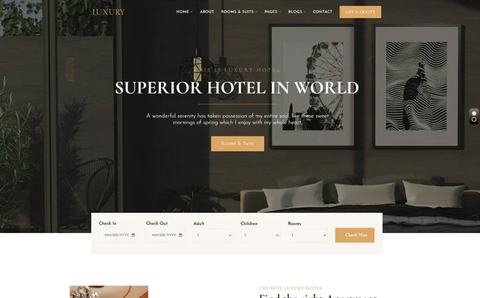 Luxury - Luxury & Hotel Booking WordPress Theme