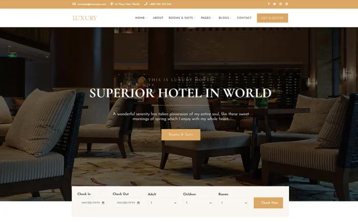 Luxury - Luxury & Hotel Booking WordPress Theme