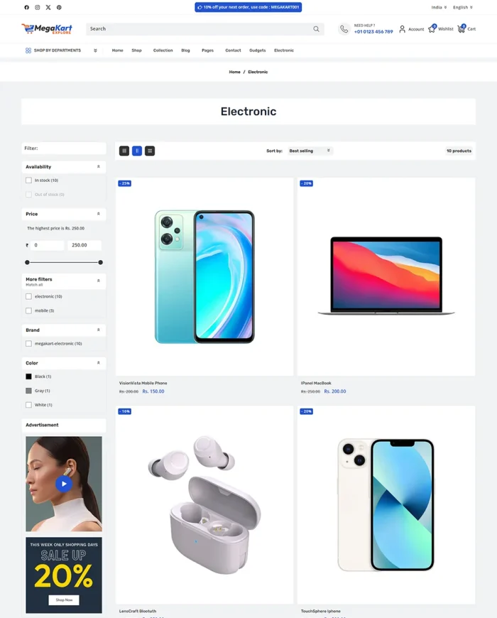 Megakart - Electronics & Gadget Mega Store Multipurpose Shopify 2.0 Responsive Theme