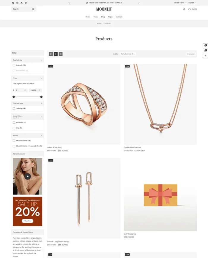 Moonlit - Modern Jewelry Store Shopify 2.0 Responsive Theme