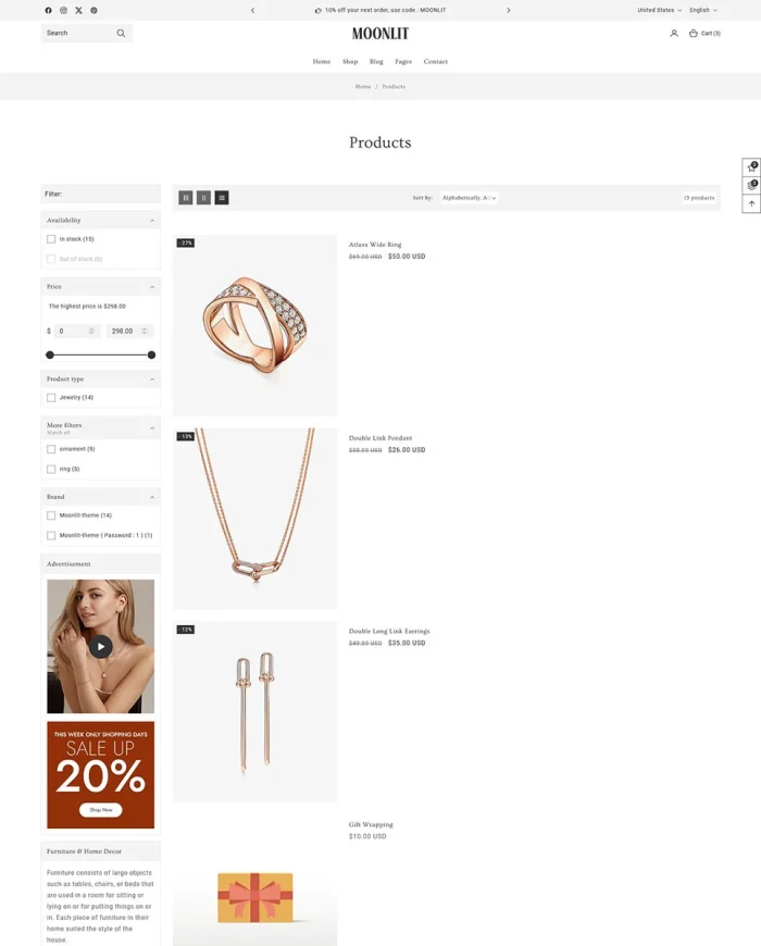 Moonlit - Modern Jewelry Store Shopify 2.0 Responsive Theme