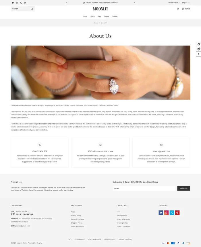 Moonlit - Modern Jewelry Store Shopify 2.0 Responsive Theme