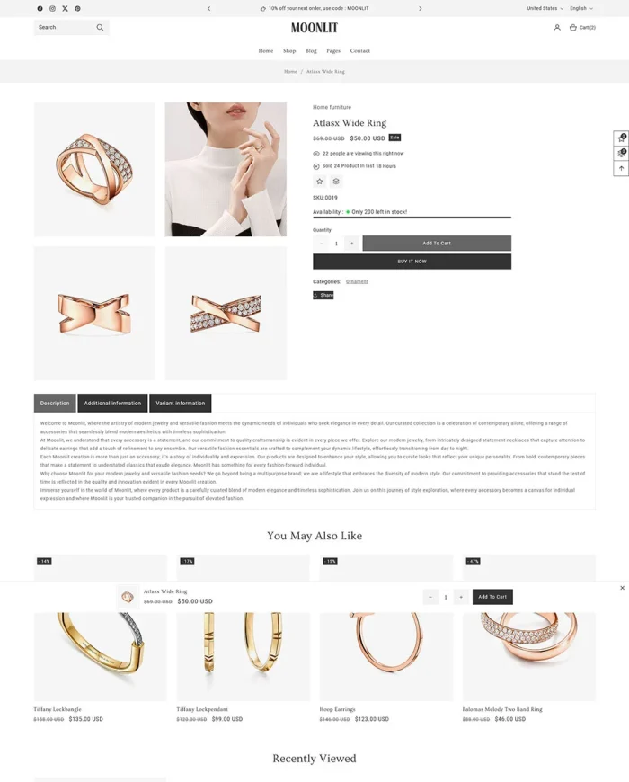 Moonlit - Modern Jewelry Store Shopify 2.0 Responsive Theme