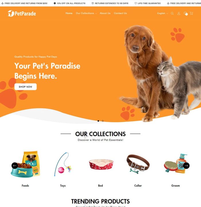 PetParade 2.0 – The Ultimate Shopify Theme for Animal Lovers and Pet Enthusiasts