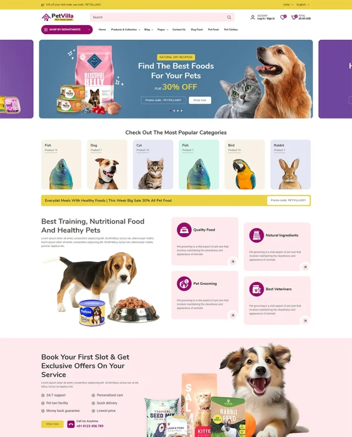 Petvilla- Pet Food & Pet Store Multipurpose Shopify 2.0 Responsive Theme