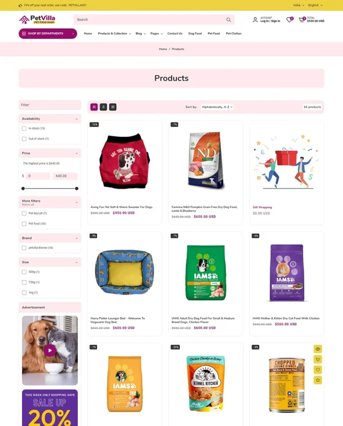 Petvilla- Pet Food & Pet Store Multipurpose Shopify 2.0 Responsive Theme