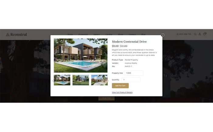 Rconstral – Real Estate Shopify 2.0 Responsive Theme