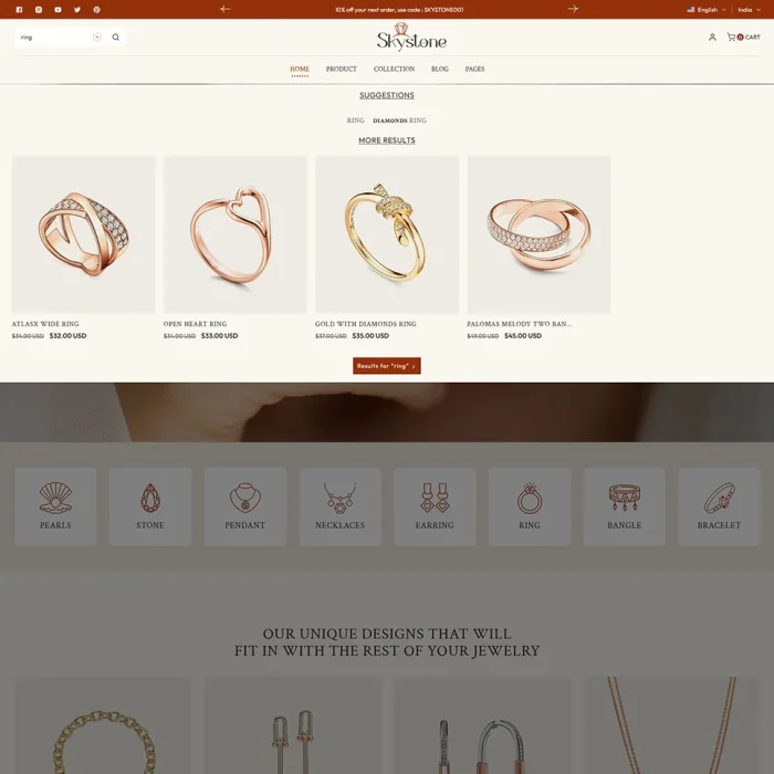 Skystone - Modern Jewelry Store Shopify 2.0 Responsive Theme