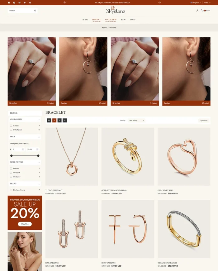 Skystone - Modern Jewelry Store Shopify 2.0 Responsive Theme