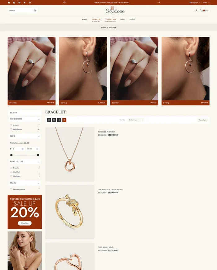 Skystone - Modern Jewelry Store Shopify 2.0 Responsive Theme