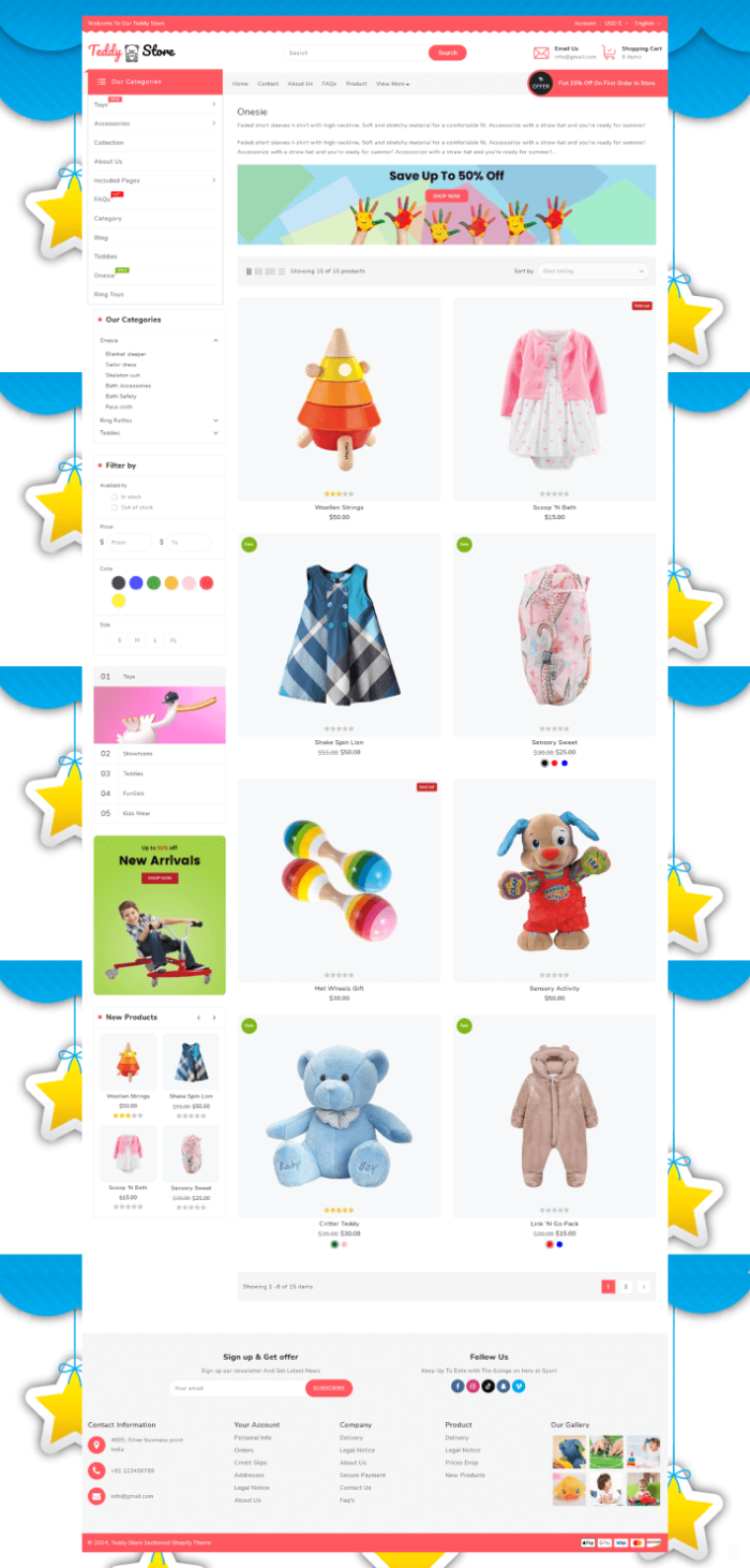 Teddy Toys and Clothing Store Shopify Theme