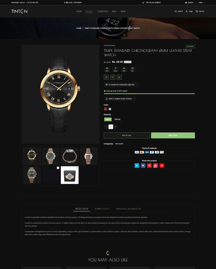 Tinton World - Premium Watch and Perfume Multipurpose Shopify 2.0 Responsive Theme