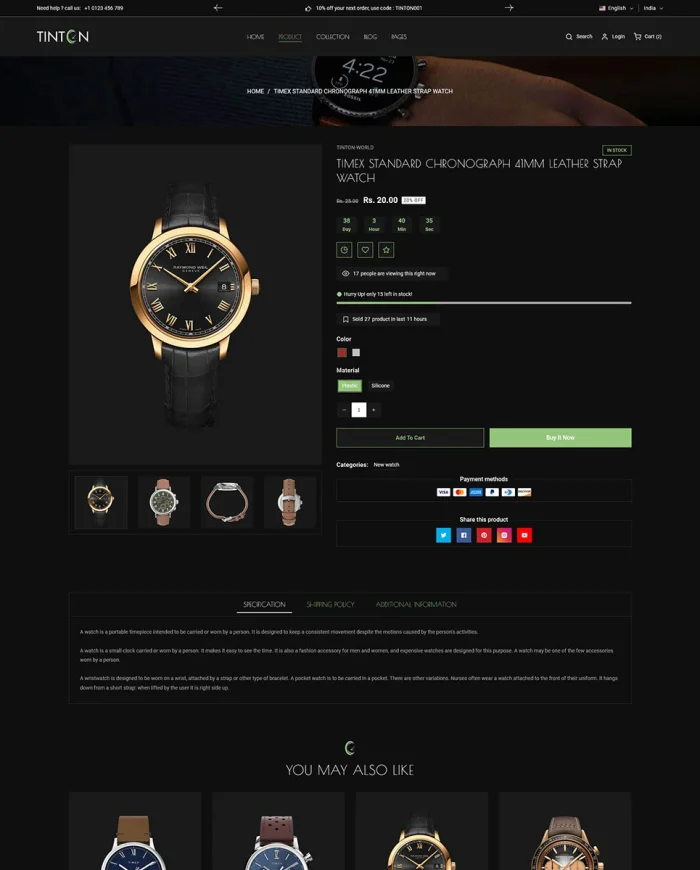 Tinton World - Premium Watch and Perfume Multipurpose Shopify 2.0 Responsive Theme