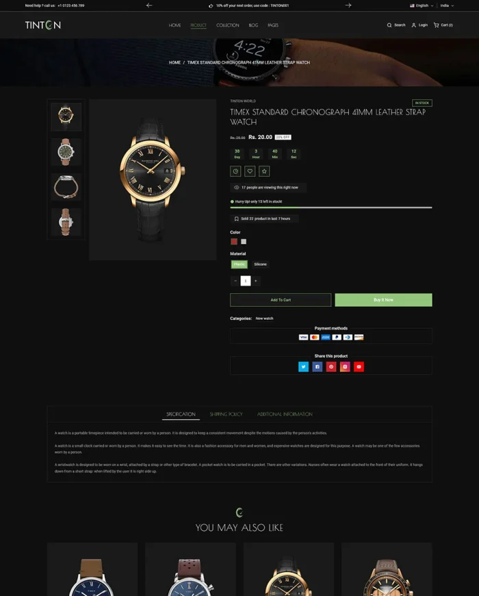 Tinton World - Premium Watch and Perfume Multipurpose Shopify 2.0 Responsive Theme