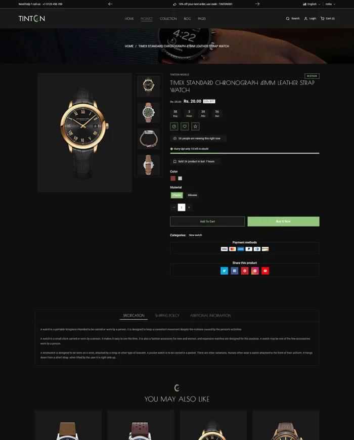 Tinton World - Premium Watch and Perfume Multipurpose Shopify 2.0 Responsive Theme