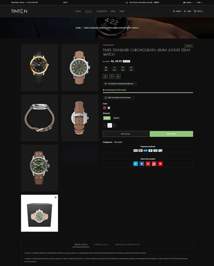 Tinton World - Premium Watch and Perfume Multipurpose Shopify 2.0 Responsive Theme