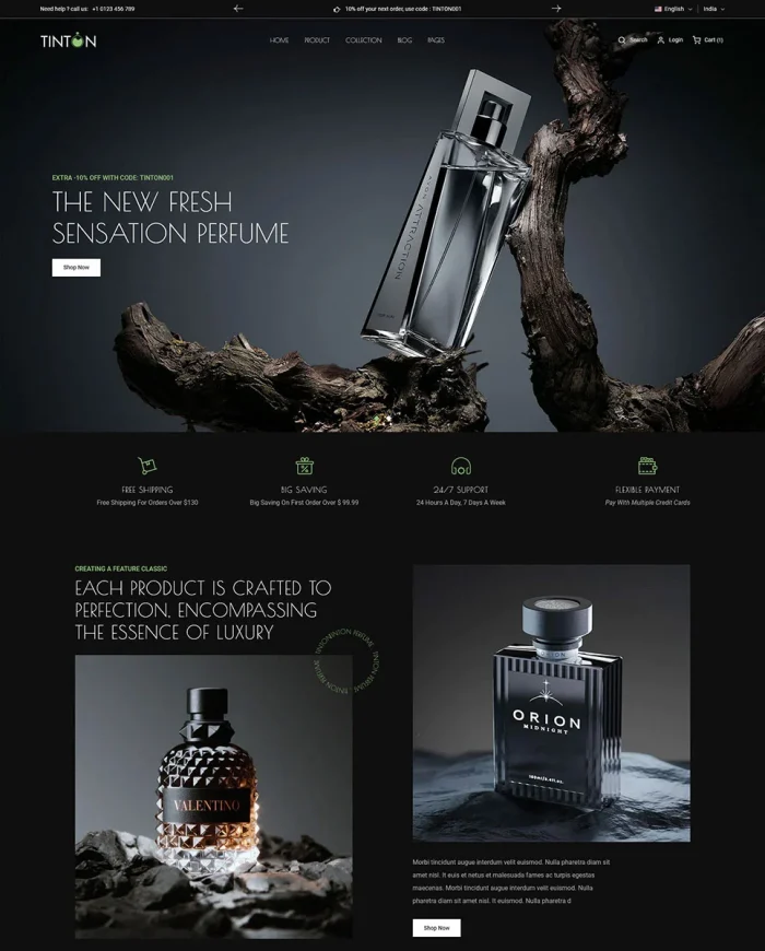 Tinton World - Premium Watch and Perfume Multipurpose Shopify 2.0 Responsive Theme