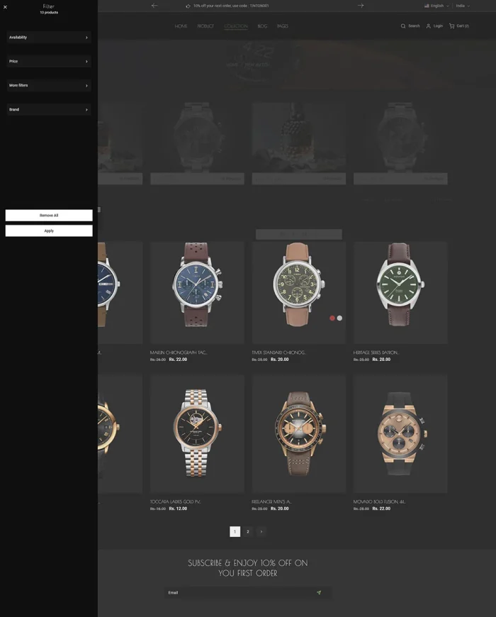 Tinton World - Premium Watch and Perfume Multipurpose Shopify 2.0 Responsive Theme