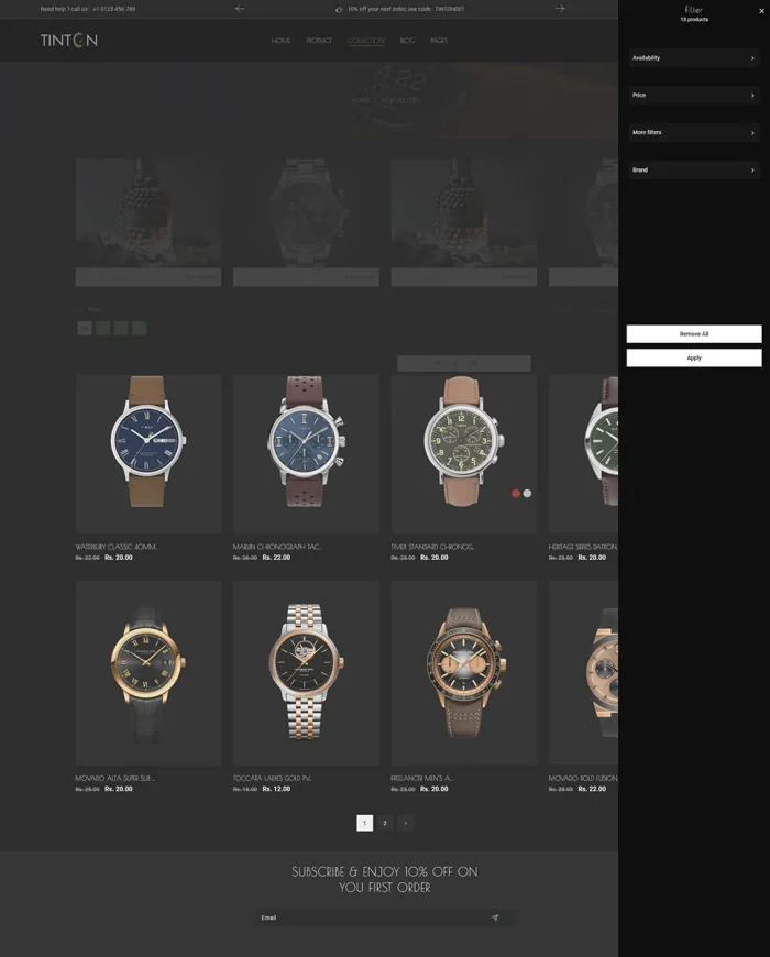 Tinton World - Premium Watch and Perfume Multipurpose Shopify 2.0 Responsive Theme