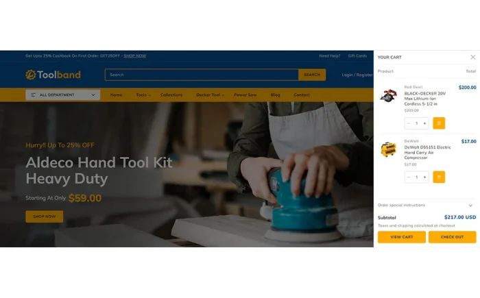 Toolband - Multipurpose Tools Store Shopify 2.0 Responsive Theme