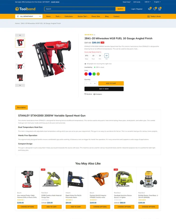 Toolband - Multipurpose Tools Store Shopify 2.0 Responsive Theme