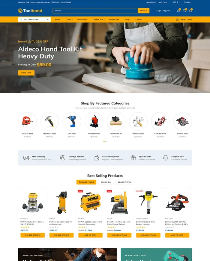 Toolband - Multipurpose Tools Store Shopify 2.0 Responsive Theme