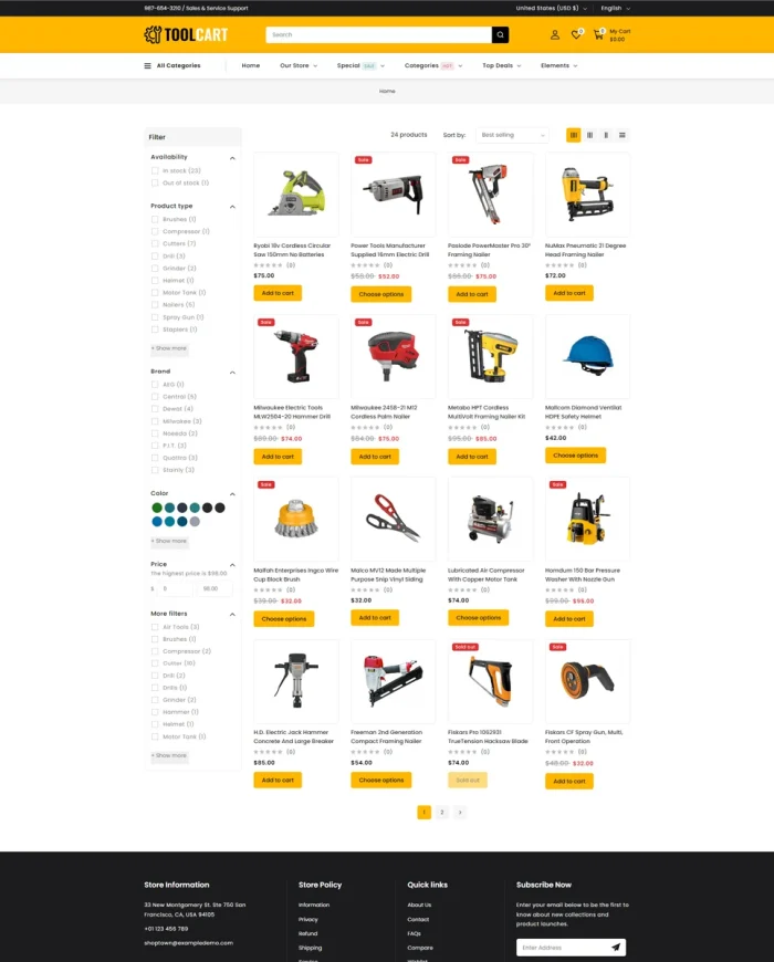 ToolCart - welding Tools Equipment and Mega Super Store Shopify Theme