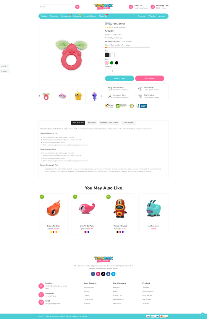 Toybox Clothing & Toys Store Shopify OS 2.0 Theme