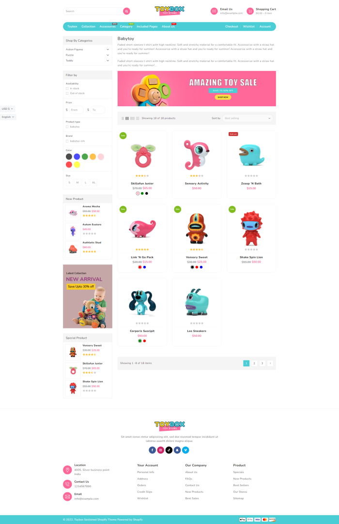 Toybox Clothing & Toys Store Shopify OS 2.0 Theme