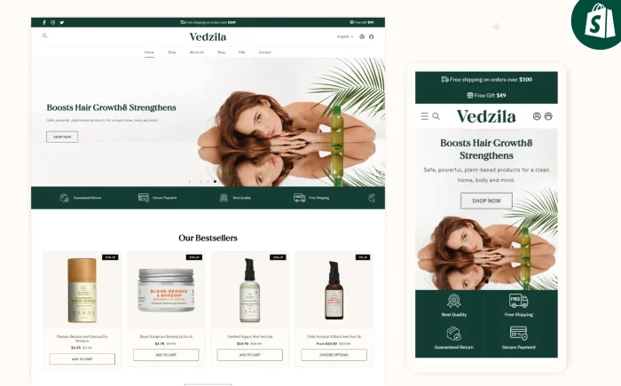 Vedzila - Shopify 2.0 Skincare Theme | Shopify Beauty Theme