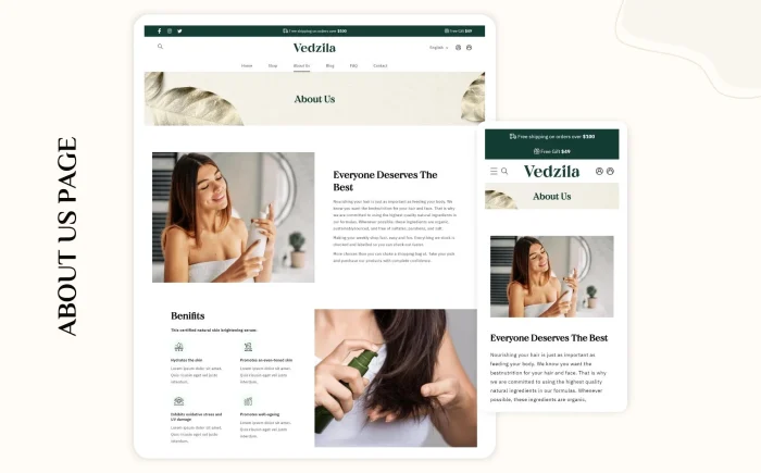 Vedzila - Shopify 2.0 Skincare Theme | Shopify Beauty Theme